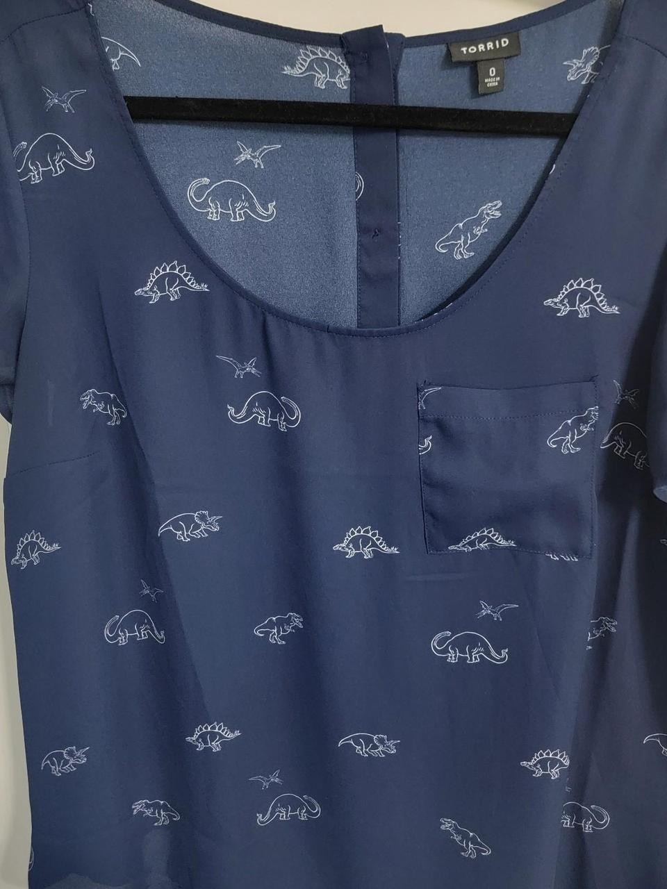 Torrid Navy Dinosaur Print Scoop Neck Top